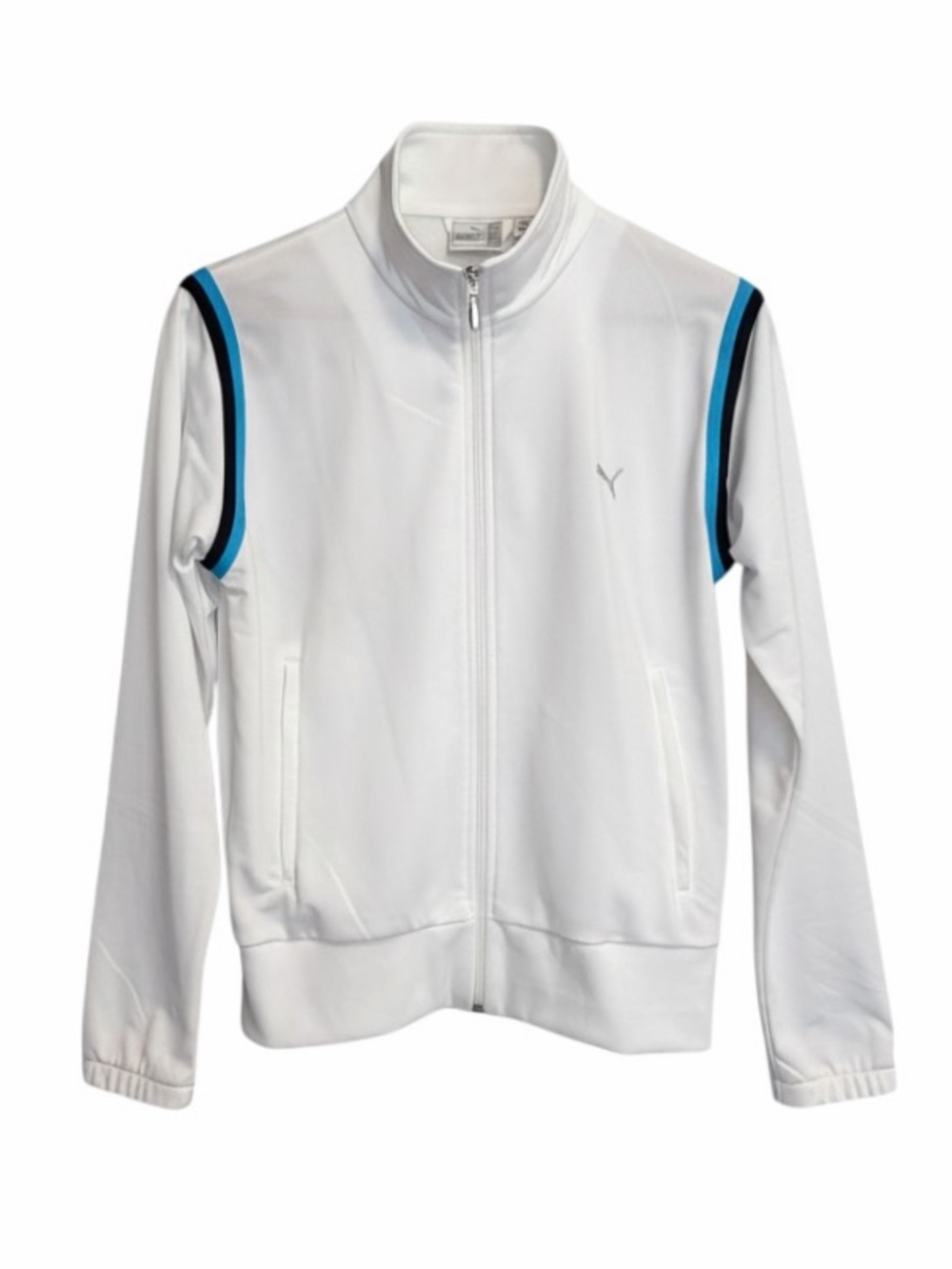 Puma Women’s Track Jacket + T-Shirt Set | White/Blue/Black | Medium - Picture 2 of 13